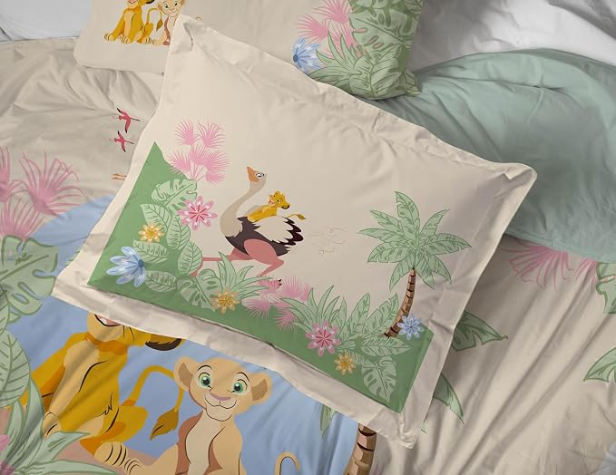 Disney Lion King Simba Queen Comforter Set 7 Piece Kids Bedding, Multi | Safari Animal, Comforter Sheets Shams Pillowcases, Official Brand, Soft Microfiber, Machine Washable, Easy Care, Kids Gift - Image 5