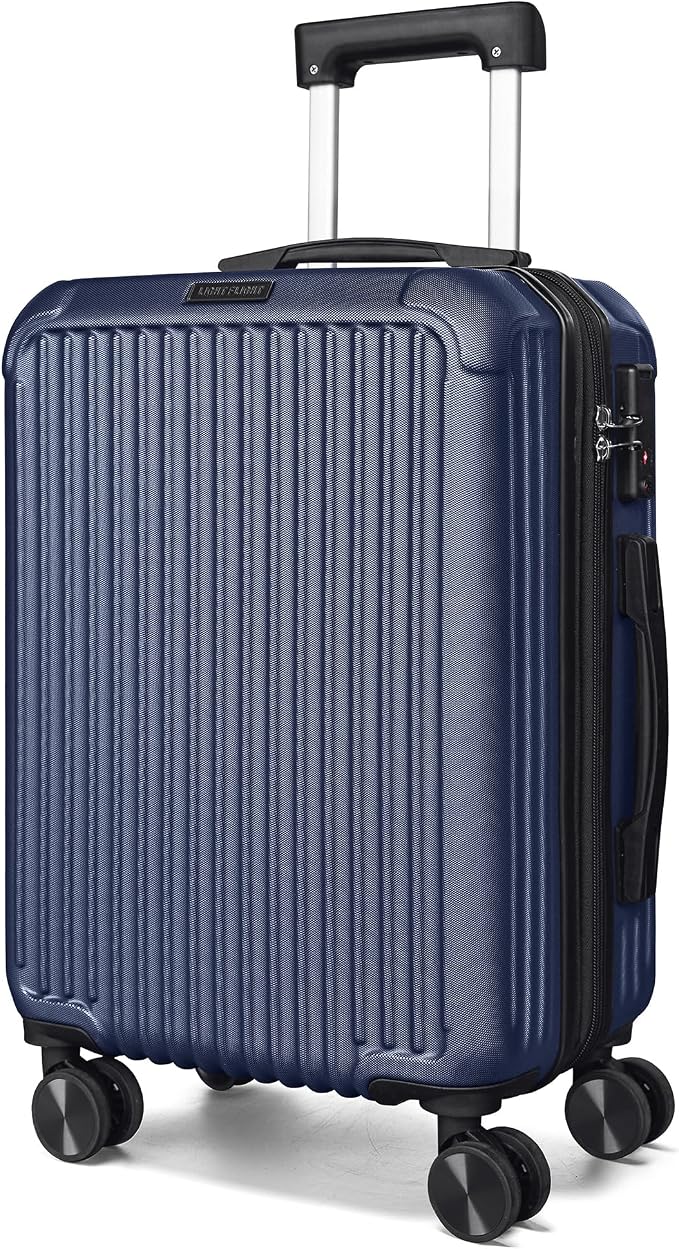 LIGHT FLIGHT Carry On Luggage 22x14x9 Airline Approved, Dark Blue | 22x14x9 Airline Approved, Hard Shell with Wheels, Expandable Hardside, TSA Lock by LIGHTFLIGHT