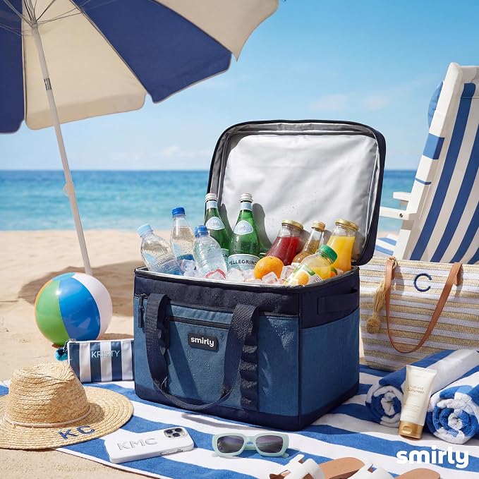 SMIRLY 48 Cans Soft Cooler Bag, Large Collapsible Leakproof Ice Chest | Portable Cooler with Multiple Pockets, Padded Handle and Wipe-Clean Lining for Camping, Beach, Travel, Picnic, Grocery, Car - Image 9