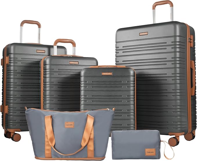 4-Piece Luggage Sets 16“20“24”28“,Suitcases with Double Spinner Wheels and TSA Lock,Hardcase 6 set Luggage with Underseat Duffel Bag by Unknown