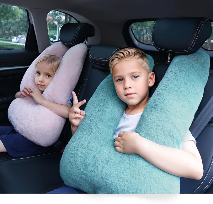 Atablyn Neck Pillow for Kids Travel Provides Double Support to The Head and Neck in Any Sleeping Position on Flights, Car, and at Home, Comfortable Airplane Travel Pillow - Image 2