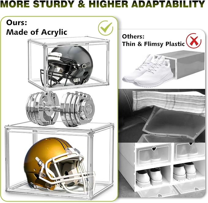 12 Pack Clear Plastic Shoe Boxes, Stackable Magnetic Door, Fit Size 12.5 | 14.2 x 10.6 x 8.1 in clear plastic boxes for daily sneakers, casual shoes and closet storage - Image 6