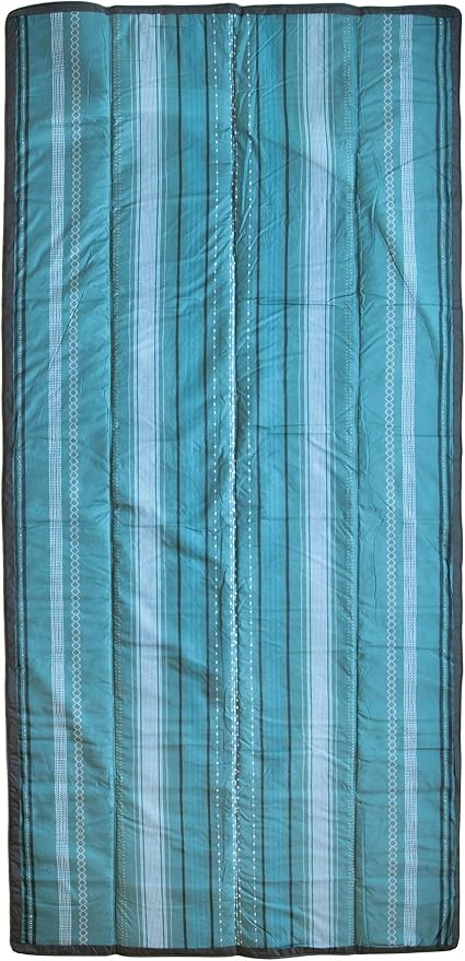 Little Unicorn 5'x10' XL Outdoor Family Picnic & Beach Blanket | Durable & Water-Resistant Fabric | Compact Fold & Easily Wipes Clean | Zipper Pocket (Shoreline Stripe) by LittleUnicorn