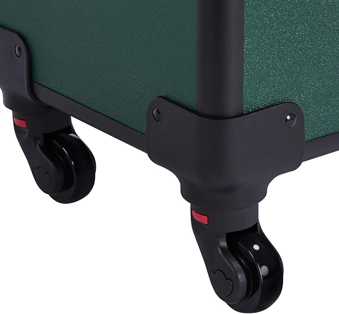Yaheetech 4 in 1 Rolling Makeup Train Case, Lockable Green Cosmetology Cart | Aluminum-framed cosmetology trolley on swivel wheels, with stackable accordion trays keeping nail & makeup supplies organized - Image 8