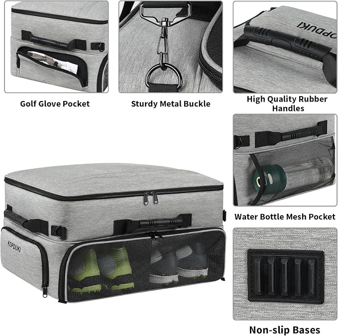 Extra Large Golf Trunk Organizer, Golf Gifts for Men Golfers, 20"x 14"x 10" 2 Layer Golf Trunk Organizer for Car, Water-resistant with Ventilated Compartment for 2 Pair Shoes and More Golf Accessories - Image 4