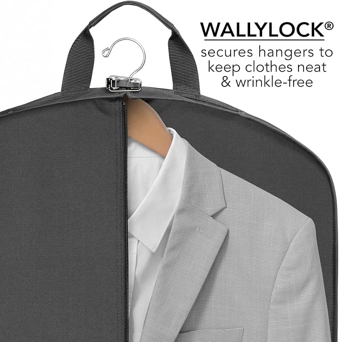 WallyBags 40” Deluxe Travel Carry-On Garment Bag with Two Pockets - Image 4