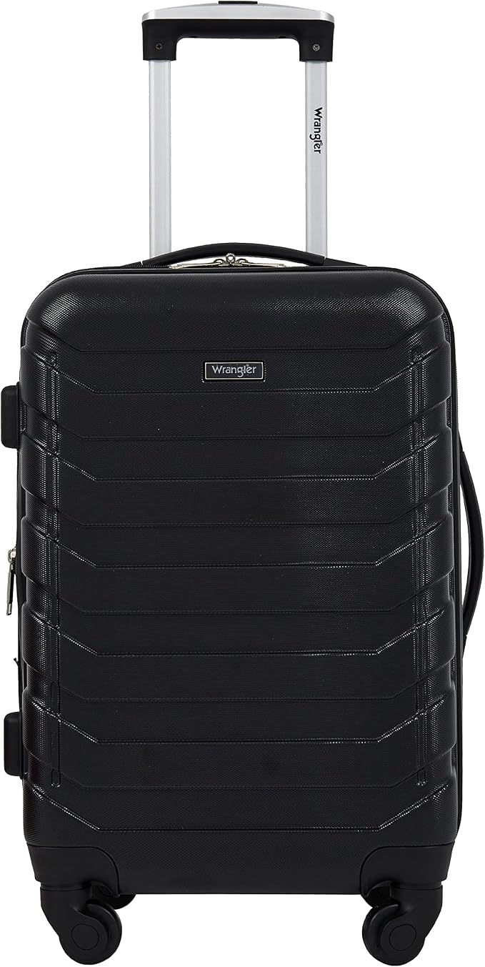 Wrangler 4 Piece Miami Luggage and Packing Cubes Set, Black - Image 4