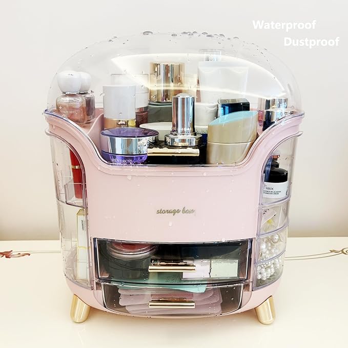 Omeily Upgrade Large Makeup Organizer Countertop Vanity Organizer Cosmetic Organizer Makeup Storage Box Bathroom Counter Organizer Perfume Skincare Organizers Gift Women Clear Design Easy Visibility - Image 6