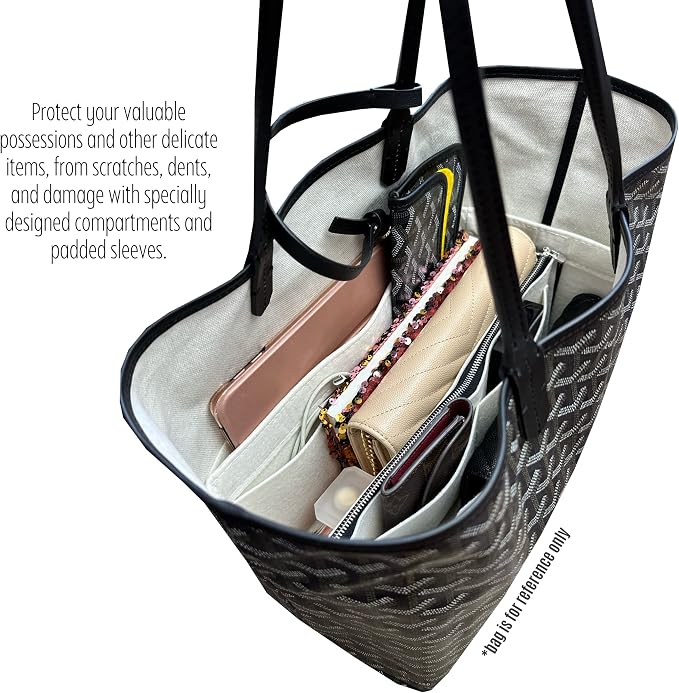 Divitize Premium Purse Organizer compatible with St. Louis PM/GM Tote Bag Insert — Perfect Fit, Durable Quality Felt, Full Coverage, 24+ Shades (For St Louis GM, Azure Blue) - Image 8