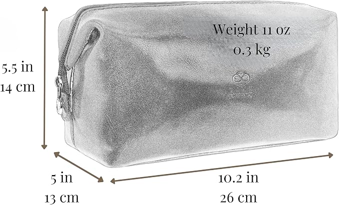 Time Resistance Leather Toiletry Bag - Italian Cosmetic Case Dopp Kit (Black) - Image 7