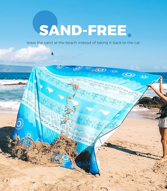 OCOOPA Beach Blanket Waterproof Sandproof, 10'X 9' Extra Large, Soft and Sturdy, Sand Free, Light Weight and Portable, Perfect for Travel Camping, Beach Vacation - Image 4
