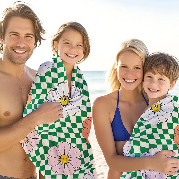 JML Personalized Beach Towel with Name, Custom Flower Beach Towel, Customized Microfiber Pool Towel, Quick Dry & Absorbent Swim Towel for Adult,Mother's Day, Birthday, Summer Holiday,Vacation - Image 4