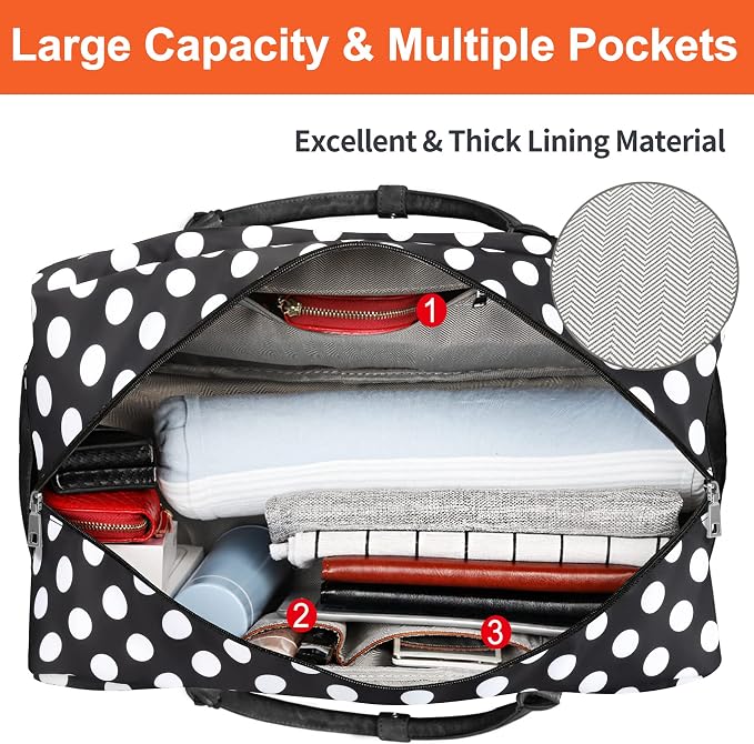 IBFUN Duffel Bag, 21'' Weekender Travel Bag with Shoe Compartment, Waterproof, Overnight Duffel Bag for Women, 3PCS - Image 7