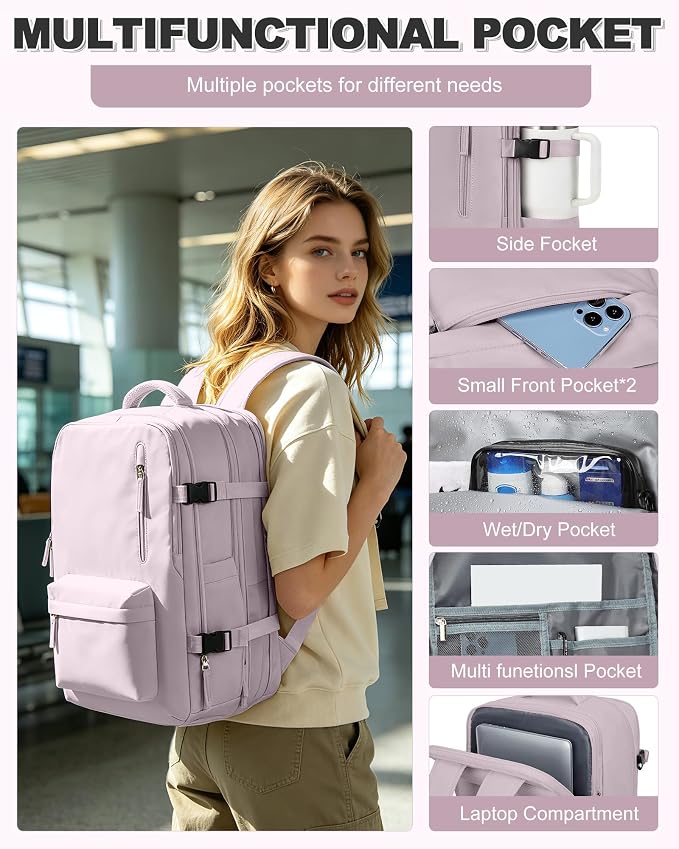 VGCUB Vacuum Backpack Travel with Pump, Vacuum Seal Compression Bags Laptop Backpack Personal Item - Image 8