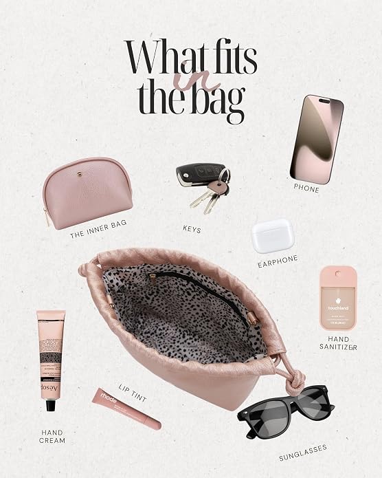 Mali+Lili Lola Beauty Bag Duo, Makeup Bag Travel Cosmetic Bag Set of 2, Vegan Leather Purse Crossbody Bags for Women and Girls, Cute Makeup Pouch, Travel Pouch, Crossbody Purses for Women | Duo - Image 2