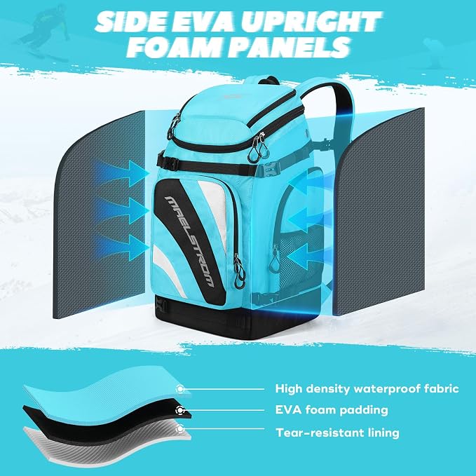 Maelstrom Ski Boot Bag,55L Large Ski Boots Travel Backpack for Men Women,Waterproof Snowboard Boot Bag for Skis Accessories - Image 6