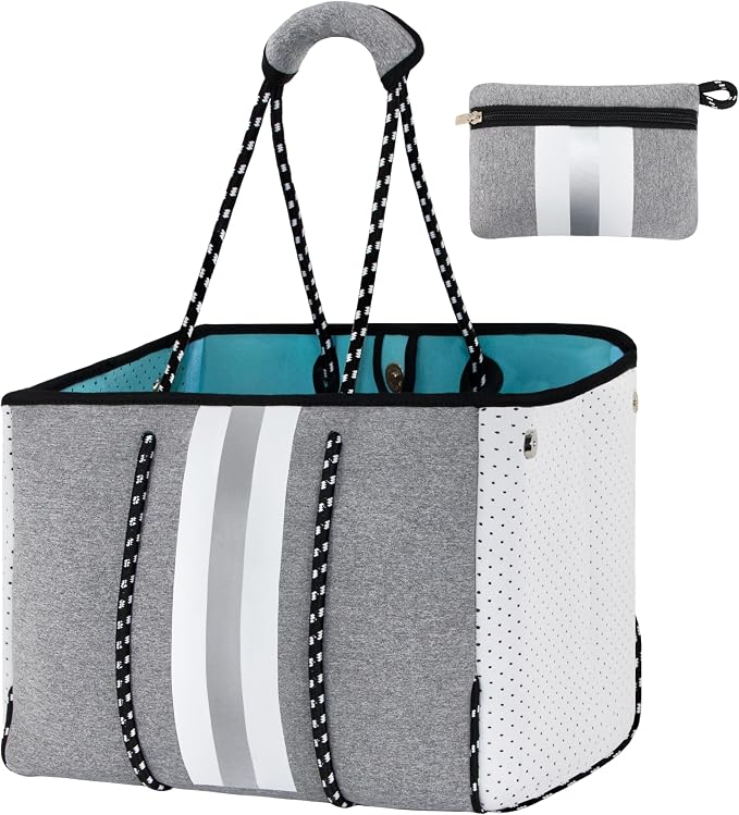 QOGiR Neoprene Multipurpose Beach Bag Tote with Inner Zipper Pocket … … … … by QOGiR