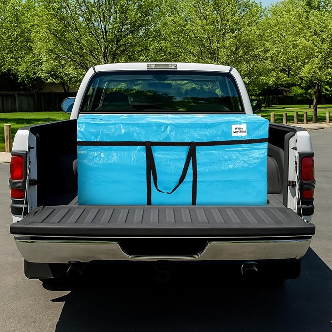 Windyun 4 Pack 57 Gallon Extra Large Moving Bags XXL Heavy Duty Storage Bag with Strong Zipper Handle Jumbo Big Tote Box Foldable for College Dorm Travel Clothes Duffle Blanket Pillow(Lake Blue) - Image 7