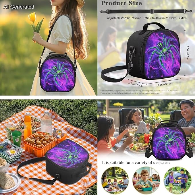 Cool Spider Backpack for Boys with Lunch Box Cool Teens Bookbag for Kids 4 in 1 School Bag Set for Boys 6-11 Large Capacity School Bookbag for Elementary Kindergarten Students Book Bag - Image 4