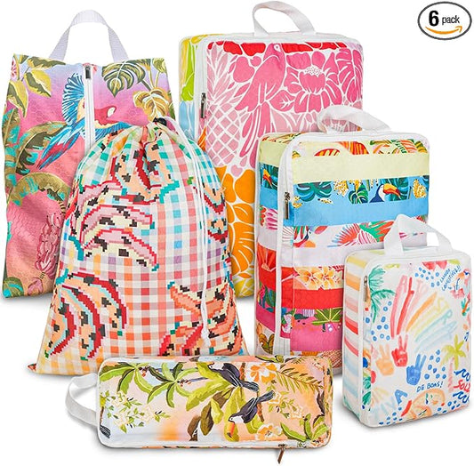 6 Pcs Compression Packing Cubes Waterproof Suitcase Travel Bag Luggage Backpack Organizer Travel Cubes for Packing-Tropical Banana by Unknown