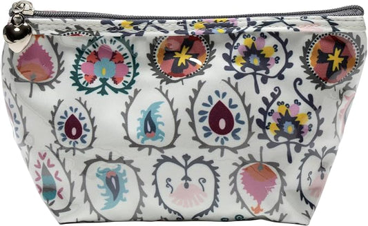 Jacaranda Living Small Cosmetic Bag - Water-Resistant, PVC-Lined, Compact & Travel Ready Make Up Bag, Easy to Clean - Wild Things Print by JacarandaLiving