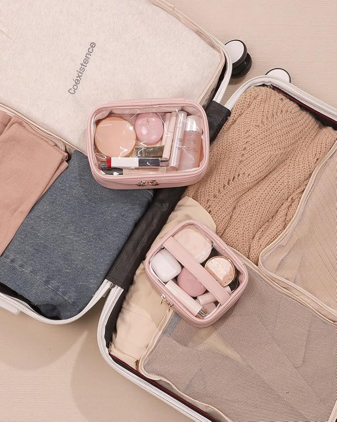 Pocmimut Small Makeup Bag,Clear Make Up Bag Organizer Cute Stuff Pouch Traveling Compact Toiletry Bag Car Bag for Travel Essentials,Pink - Image 7