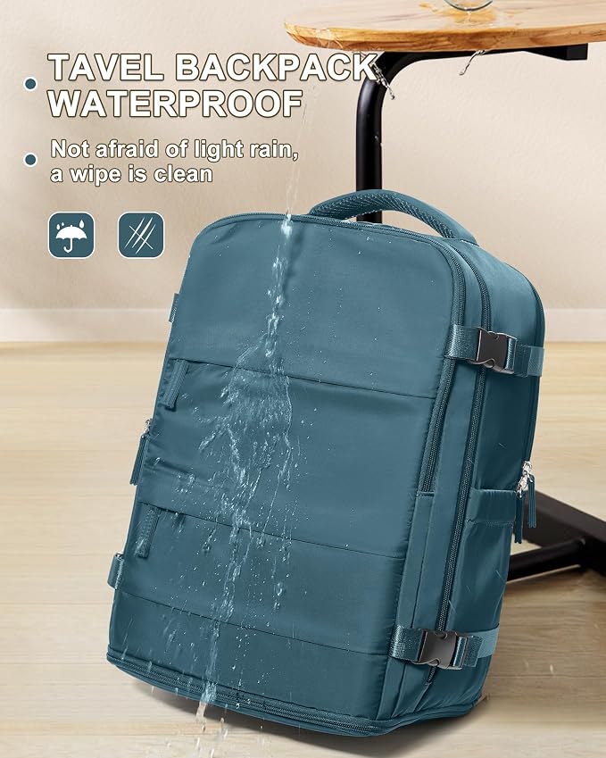 coowoz Large Travel Backpack Carry On for Women Man Waterproof Gym Backpacks Mochila de Viaje Travel Bag Essentials Teacher Personal Item Backpack Rucksack Airplane Accessories Must Haves Peacock Blue - Image 5