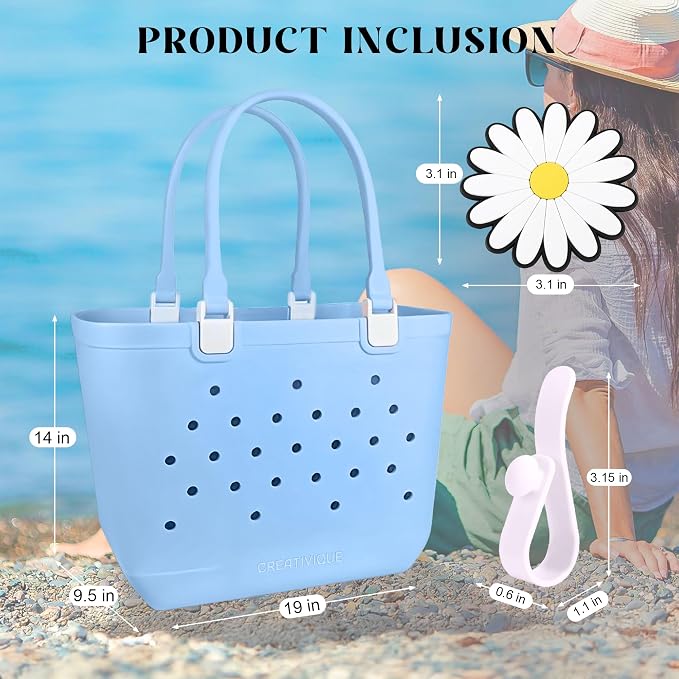 Extra Large Rubber Tote Bag for Beach, Pool, Boat. Waterproof, Lightweight- Parent - Image 3