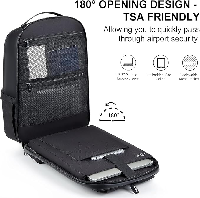 Hanke Carry on Backpack Travel Laptop Backpack for Men & Women, Durable Rucksack Weekender Bag Daypack(Graphite Black) - Image 3