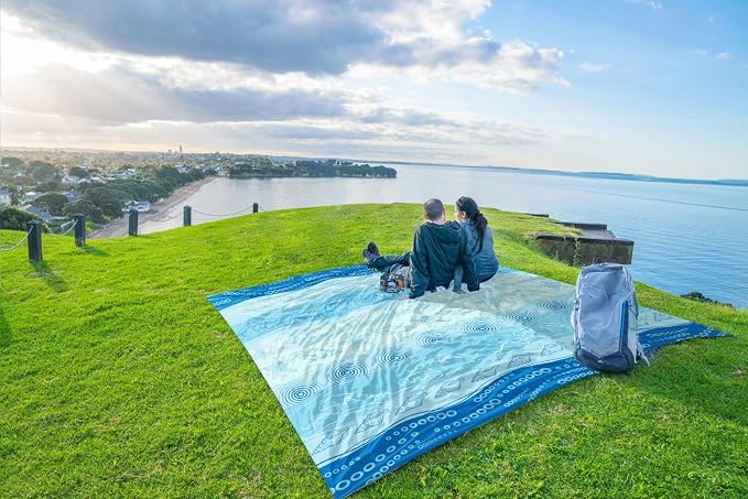 WEKAPO Beach Blanket Waterproof Sandproof Oversized Extra Large Sand Free Beach Mat with Stakes, Storage Bag - Essentials for Outdoor Beach, Picnic (Bohemian Starfish, 11 X 9 FT (1~10 Person)) - Image 8