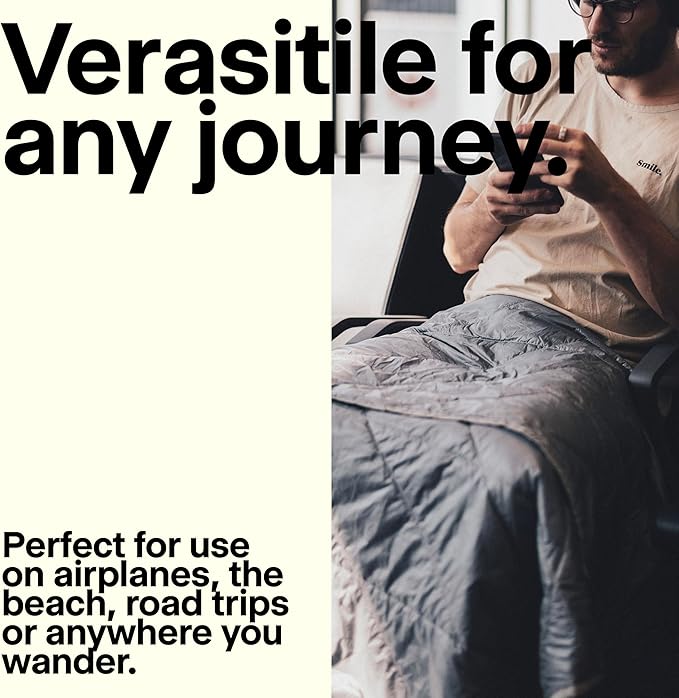 Gravel Layover Travel Blanket – Ultra-Light Compact Blanket for Camping and Outdoor Adventures - Down Alternative Portable Travel Blanket for Layovers & Road Trips (Spruce) - Image 6