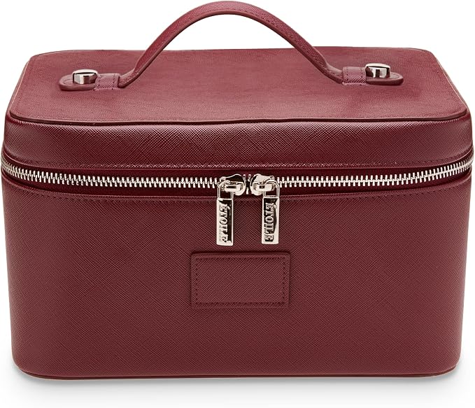 ETOILE - Vanity Case Burgundy - Stylish Travel Makeup Bag Organizer with Dividers by ETOILE