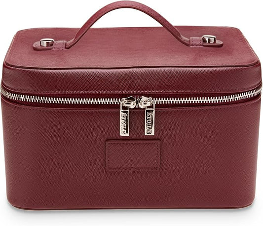 ETOILE - Vanity Case Burgundy - Stylish Travel Makeup Bag Organizer with Dividers by ETOILE