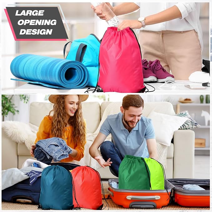 Shappy Drawstring Backpack Bulk Sports Gym Cinch Bag Polyester String Bag for Men Women(20 Colors,400 Pcs) - Image 4