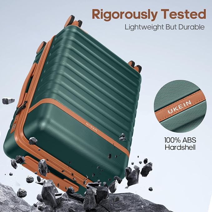 3 Piece Luggage Set, Durable ABS Hardshell Carry On Suitcase Set with Silent Spinner Wheels, YKK Zipper & TSA Lock, Lightweight Large Travel Checked Luggage,20/24/28 Inch - Image 7