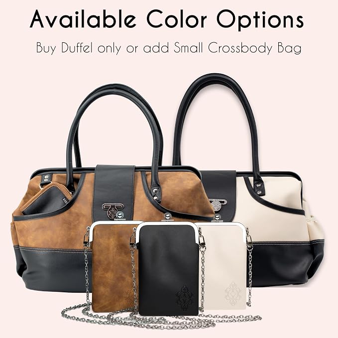 Borsali Weekender Bag for Women - Travel Carry On Duffel -Vegan Leather with Travel Wallet, Packing Cubes, Shoe Covers & Glasses Case (Cream/Cream) - Image 9