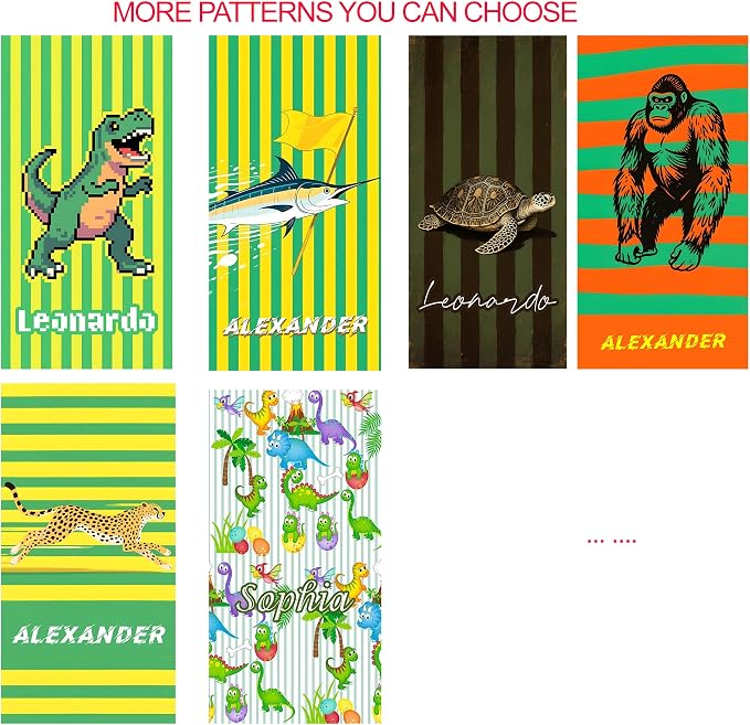JML Personalized Beach Towel with Name, Custom Cabana Stripe Beach Towel, Customized Microfiber Pool Towel, Quick Dry & Absorbent Swim Towel for Adult,Mother's Day, Birthday, Summer Holiday,Vacation - Image 2