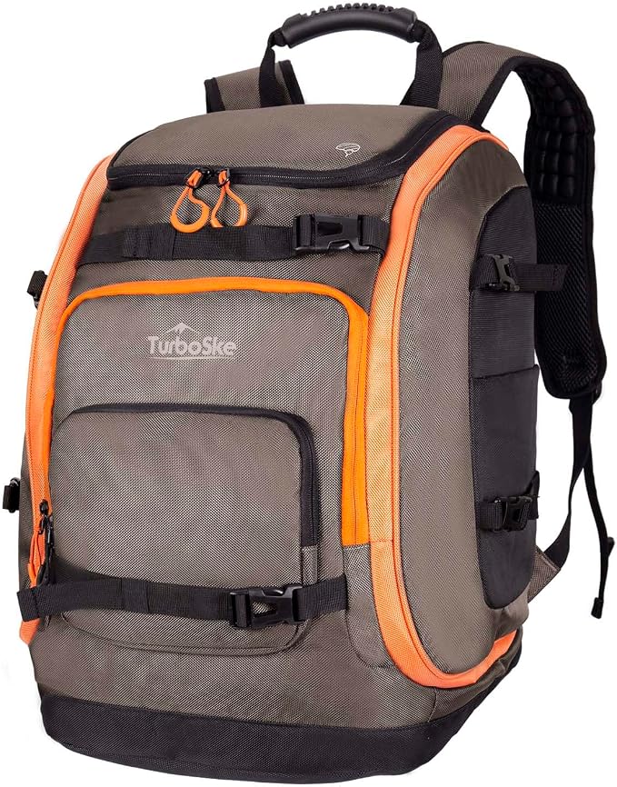 Ski Boot Bag Backpack - 65L Waterproof Skiing Snowboarding Travel Luggage Backpack - Stores Boots Skis Snowboard Helmet Goggles Jackets Gloves & Other Accessories for Men & Women by TurboSke