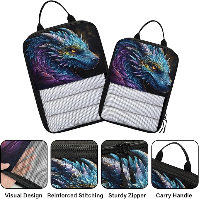Cool Dragon Compressible Packing Cubes for Suitcase 6 Set Lightweight Expandable Compression Packing Travel Luggage Organizer - Image 3