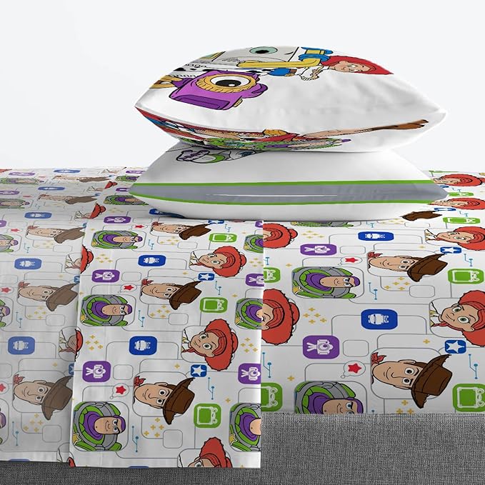 Jay Franco Kids Sheet Set with Fitted, Flat Sheets & Pillow Cover - Ultra-Soft Bedding with Pillowcase for Room Decor, Multi - Toy Story, 4 Piece Full - Image 6
