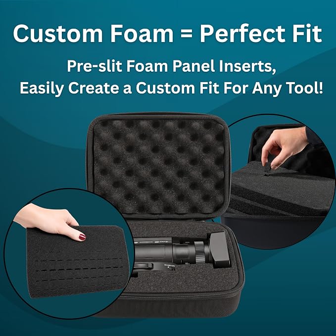 caseling 11x9x5.5 Hard Case with 3-Layer Customizable Pick-and-Pluck Foam | 3 pre-scored foam layers, TSA compliant travel case, rigid EVA shell, electronics and tech gear case, smooth zippers - Image 7