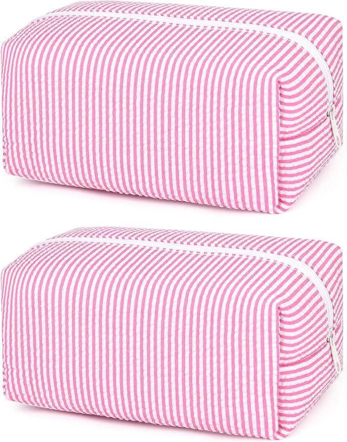 SOIDRAM 2 Pack Makeup Bag for Women, Pink Makeup Pouch Small Cosmetic Bag Travel Toiletry Organizer for Skincare, Brushes & Essentials - Image 7