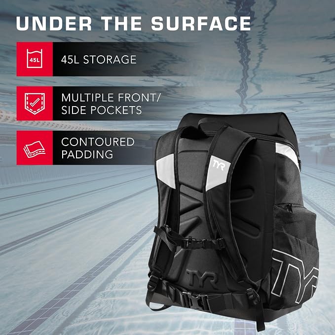 Alliance Backpack TYR Wet/Dry Athletic Gym and Pool Bag for Men and Women - Separate Wet/Dry Compartments, 45L Capacity, Ergonomic, Water-Resistant - Available in Team Colors - Image 4