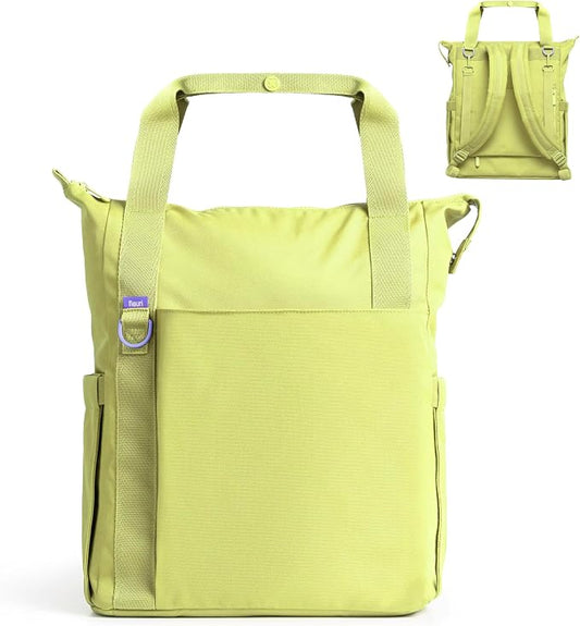 Ubbi Fleuri All-Day Diaper Bag Backpack, Features 12 Pockets, Insulated Bottle Pocket, Wet Bag, Changing Mat, Stroller Straps and Dust Pouch, Lightweight, Easy-Clean & Travel Ready, Honeydew by Unknown