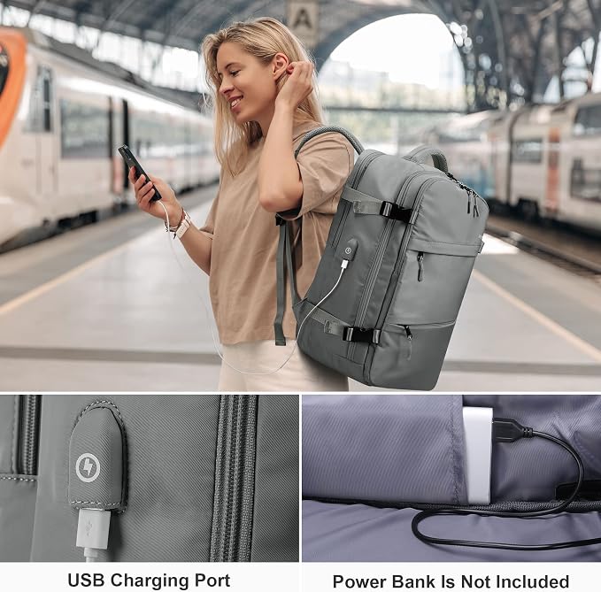 HOMIEE Travel Laptop Backpack for Men Women Personal Item Carry On Bag | Dry Wet Separation Mochila de Viaje for Business Weekender Hiking Camping - Image 7