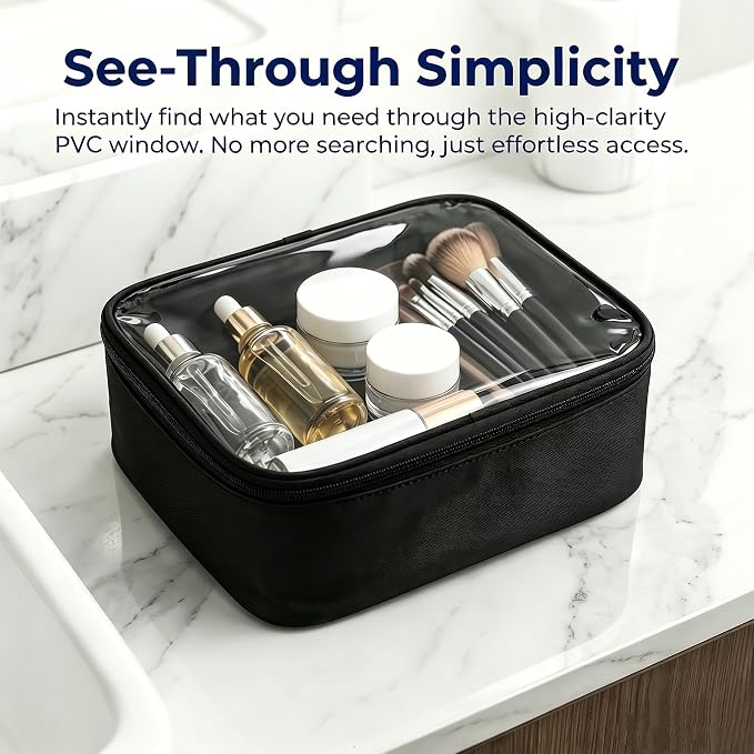Multifunctional Travel Toiletry Bag With Jewelry Organizer,Portable Hanging Storage Bag With 4 Compartments,Large Capacity Makeup Case For Skincare & Bathroom Essentials (Dark Grey) - Image 4