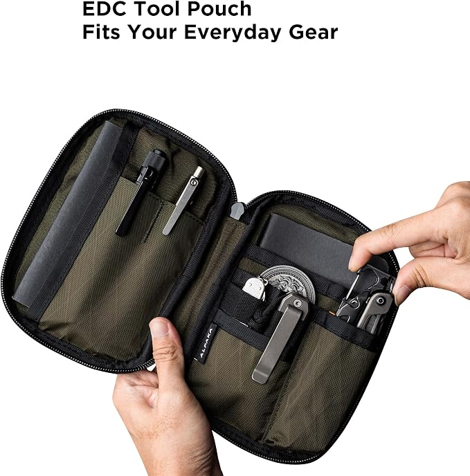 ALPAKA Admin Pouch Pro EDC Organizer Tool Pouch Green X-Pac X42 | Smooth Zipper, Weatherproof Storage for Electronics, Cables, Travel Accessories - Image 3
