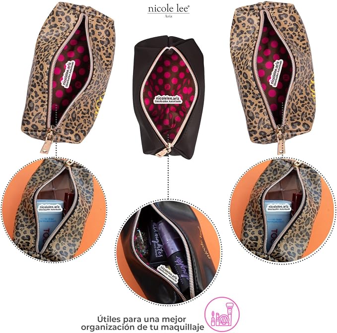 Nicole Lee Travel Handbag Crossbody Set with 3 Fashion Print Makeup Pouches, Women's Cosmetic Toiletry Organizer (All Emotion) - Image 6