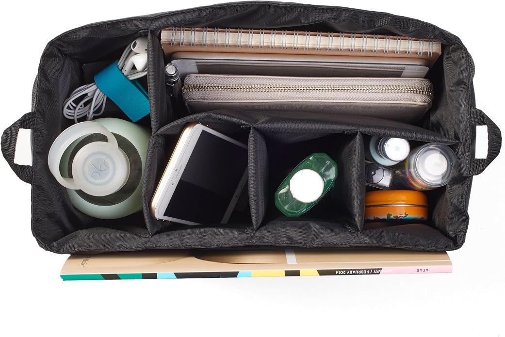 Leatherology Bag Insert Organizer, Water-Resistant Nylon, 5 Insulated Pockets for Tote or Diaper Bag - Image 2