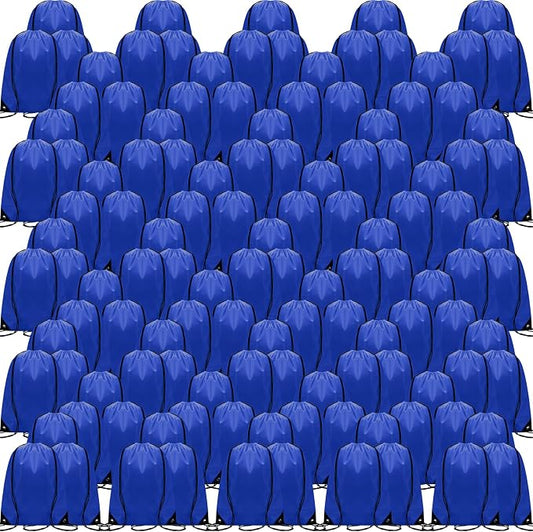 Shappy Drawstring Backpack Bulk Sports Gym Cinch Bag Polyester String Bag for Men Women(Dark Blue,150 Pcs) by Shappy